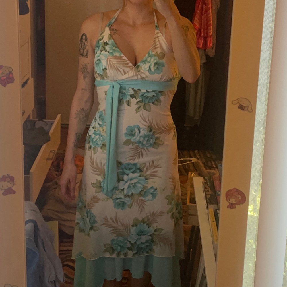vintage blue flower dress